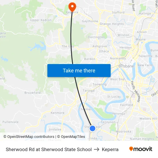 Sherwood Rd at Sherwood State School to Keperra map