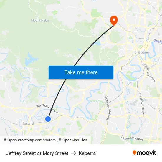 Jeffrey Street at Mary Street to Keperra map