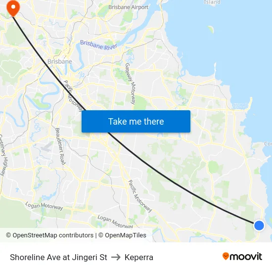 Shoreline Ave at Jingeri St to Keperra map