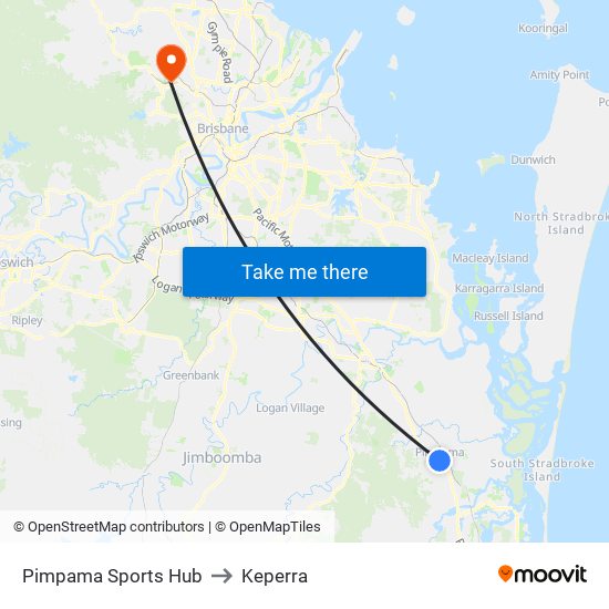 Pimpama Sports Hub to Keperra map