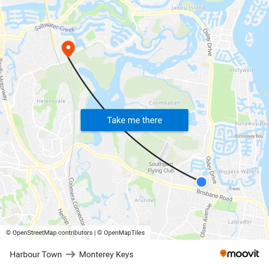 Harbour Town to Monterey Keys map