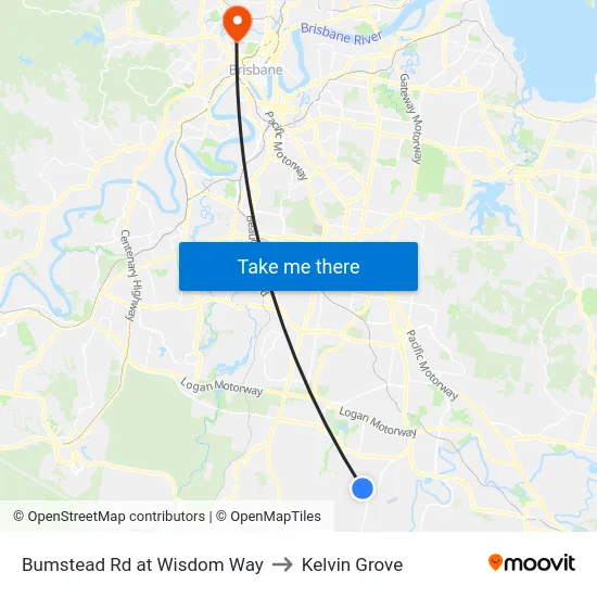 Bumstead Rd at Wisdom Way to Kelvin Grove map