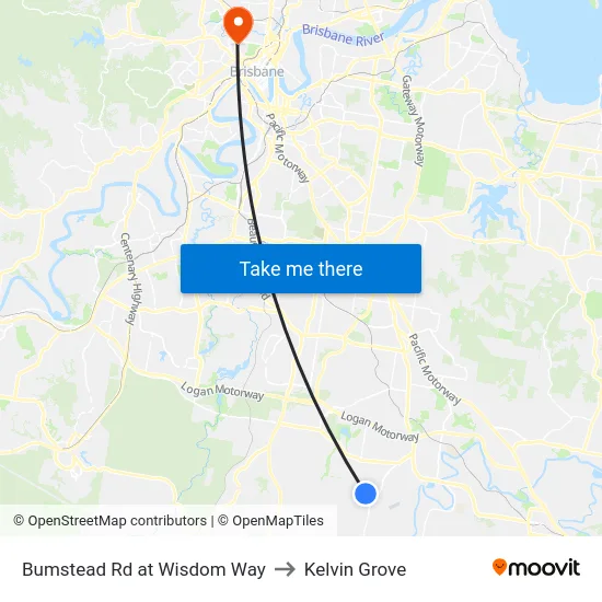 Bumstead Rd at Wisdom Way to Kelvin Grove map