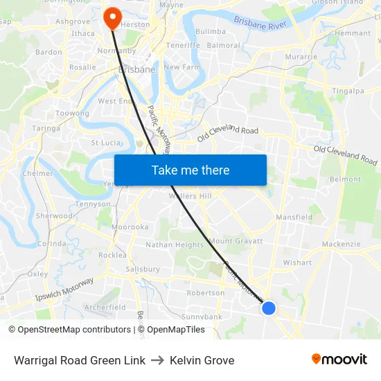 Warrigal Road Green Link to Kelvin Grove map
