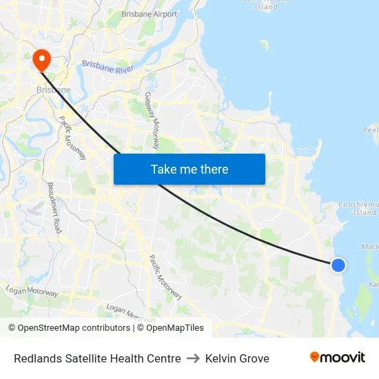 Redlands Satellite Health Centre to Kelvin Grove map