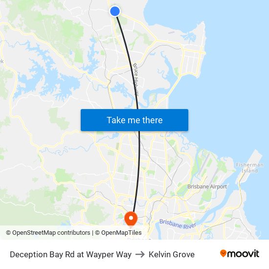 Deception Bay Rd at Wayper Way to Kelvin Grove map