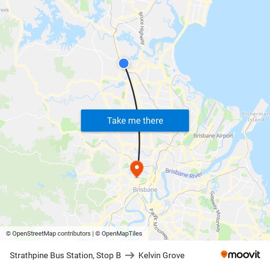 Strathpine Bus Station, Stop B to Kelvin Grove map