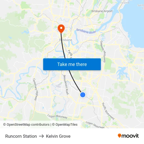 Runcorn Station to Kelvin Grove map