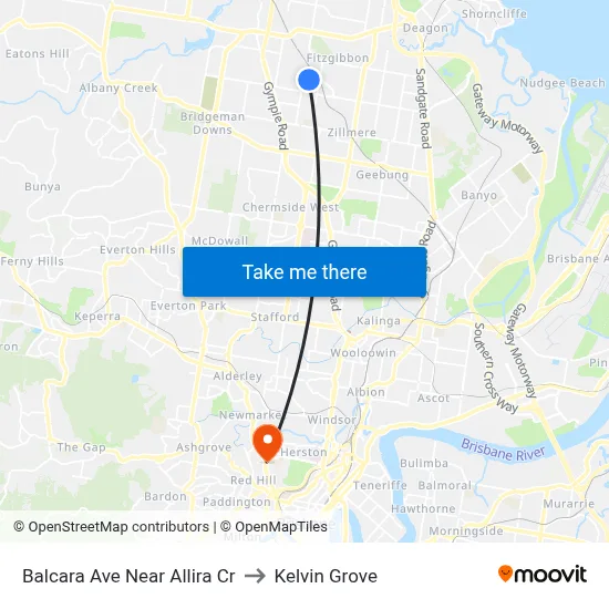 Balcara Ave Near Allira Cr to Kelvin Grove map