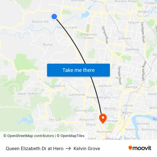 Queen Elizabeth Dr at Hero to Kelvin Grove map