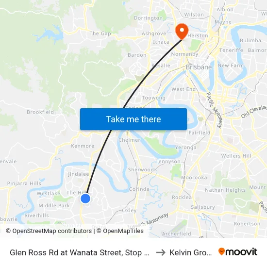 Glen Ross Rd at Wanata Street, Stop 54 to Kelvin Grove map