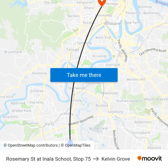 Rosemary St at Inala School, Stop 75 to Kelvin Grove map