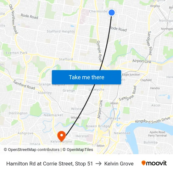 Hamilton Rd at Corrie Street, Stop 51 to Kelvin Grove map