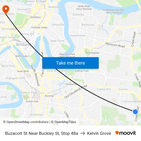 Buzacott St Near Buckley St, Stop 48a to Kelvin Grove map