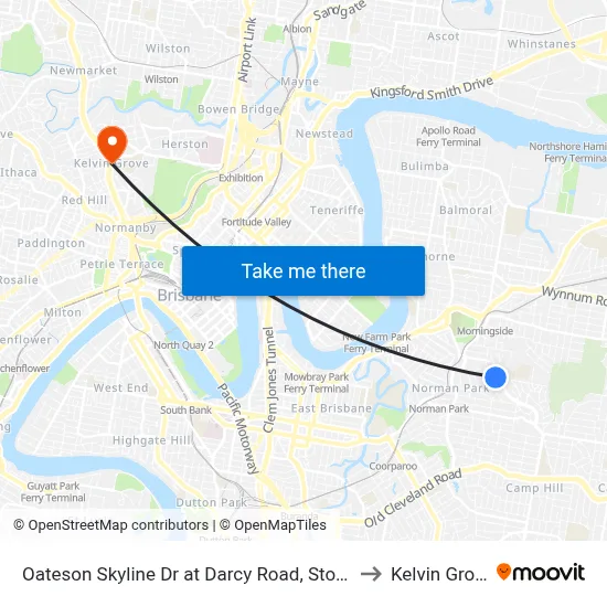 Oateson Skyline Dr at Darcy Road, Stop 40 to Kelvin Grove map
