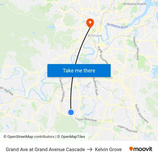 Grand Ave at Grand Avenue Cascade to Kelvin Grove map
