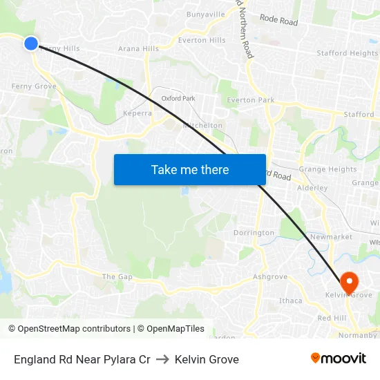 England Rd Near Pylara Cr to Kelvin Grove map