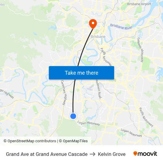 Grand Ave at Grand Avenue Cascade to Kelvin Grove map