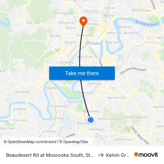 Beaudesert Rd at Moorooka South, Stop 38 to Kelvin Grove map