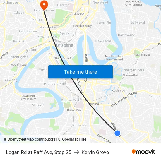 Logan Rd at Raff Ave, Stop 25 to Kelvin Grove map