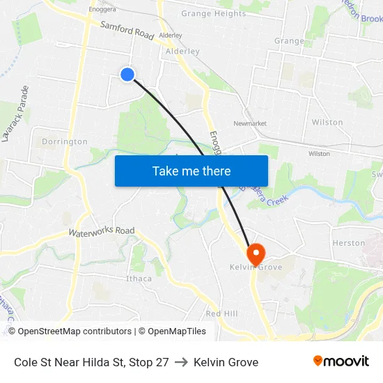 Cole St Near Hilda St, Stop 27 to Kelvin Grove map