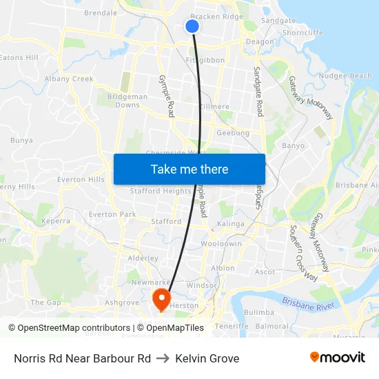Norris Rd Near Barbour Rd to Kelvin Grove map