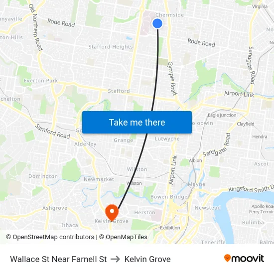 Wallace St Near Farnell St to Kelvin Grove map
