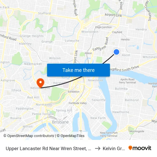 Upper Lancaster Rd Near Wren Street, Stop 25 to Kelvin Grove map