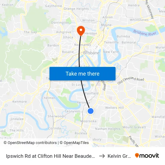 Ipswich Rd at Clifton Hill Near Beaudesert Rd to Kelvin Grove map