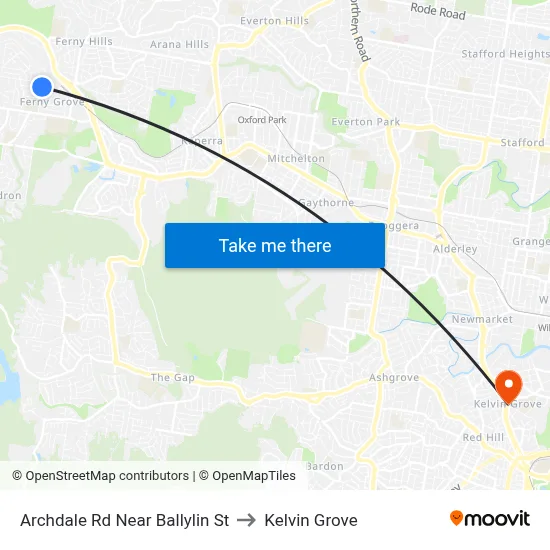 Archdale Rd Near Ballylin St to Kelvin Grove map