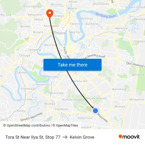 Tora St Near Ilya St, Stop 77 to Kelvin Grove map