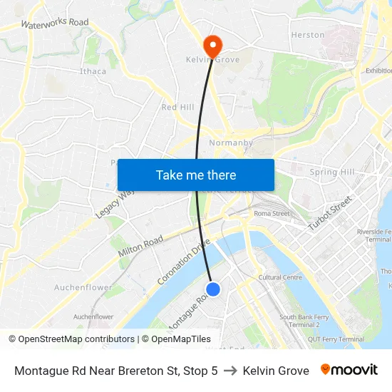 Montague Rd Near Brereton St, Stop 5 to Kelvin Grove map