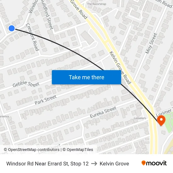 Windsor Rd Near Errard St, Stop 12 to Kelvin Grove map