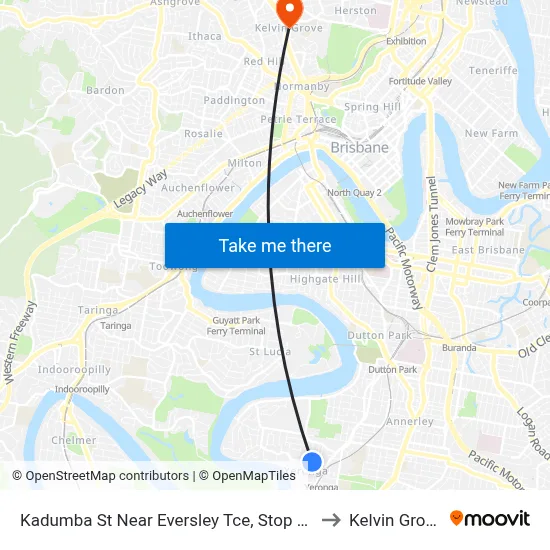 Kadumba St Near Eversley Tce, Stop 23 to Kelvin Grove map