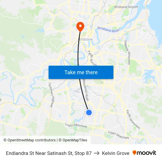 Endiandra St Near Satinash St, Stop 87 to Kelvin Grove map