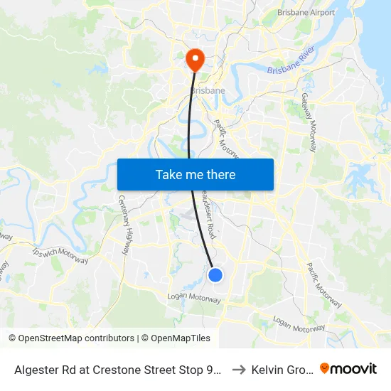 Algester Rd at Crestone Street Stop 90/89 to Kelvin Grove map