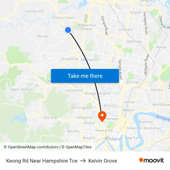 Keong Rd Near Hampshire Tce to Kelvin Grove map