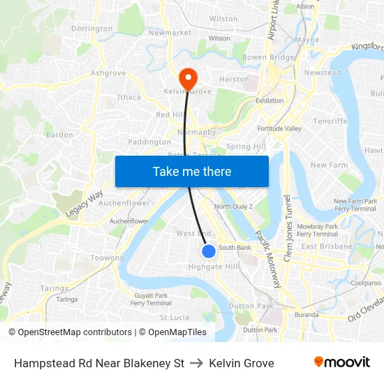 Hampstead Rd Near Blakeney St to Kelvin Grove map