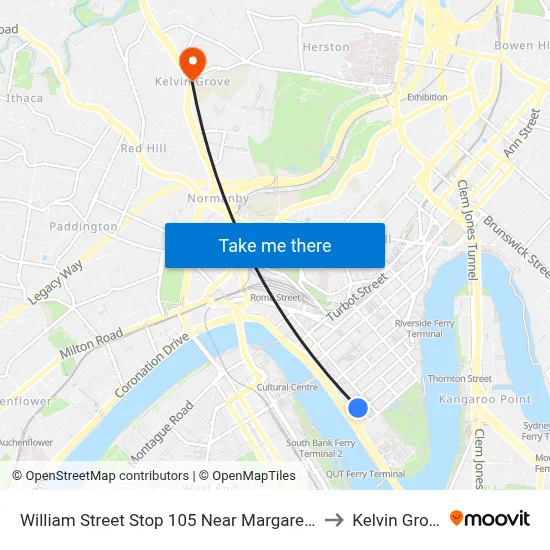 William Street Stop 105 Near Margaret St to Kelvin Grove map
