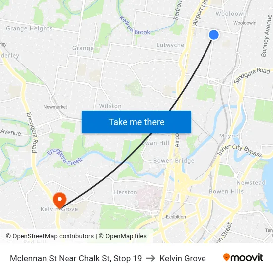 Mclennan St Near Chalk St, Stop 19 to Kelvin Grove map