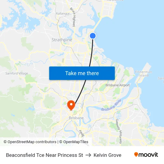 Beaconsfield Tce Near Princess St to Kelvin Grove map