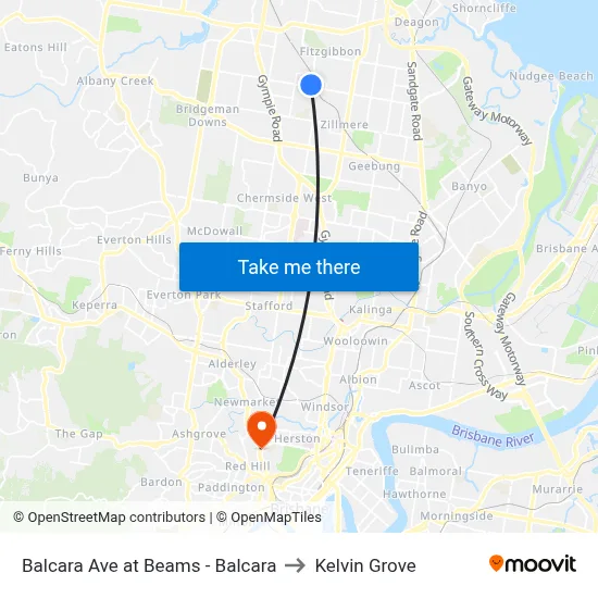 Balcara Ave at Beams - Balcara to Kelvin Grove map
