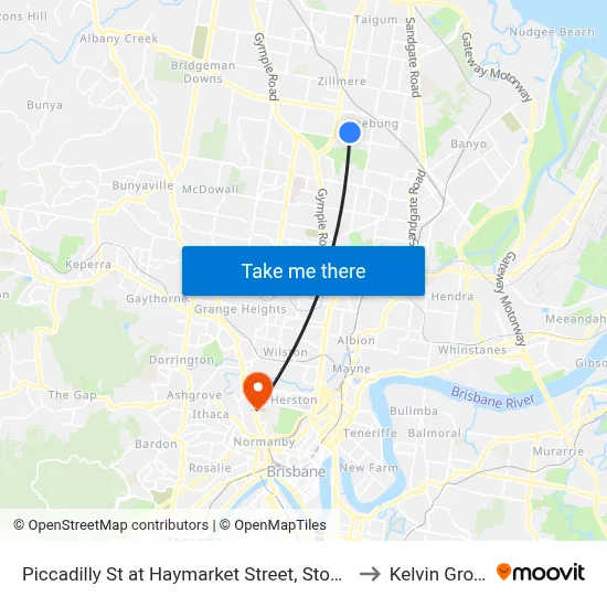 Piccadilly St at Haymarket Street, Stop 48 to Kelvin Grove map