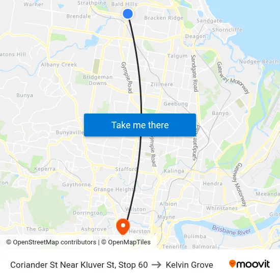 Coriander St Near Kluver St, Stop 60 to Kelvin Grove map