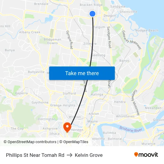 Phillips St Near Tomah Rd to Kelvin Grove map