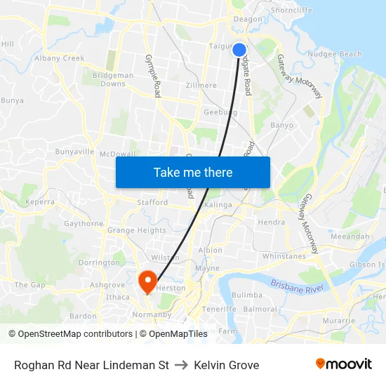 Roghan Rd Near Lindeman St to Kelvin Grove map