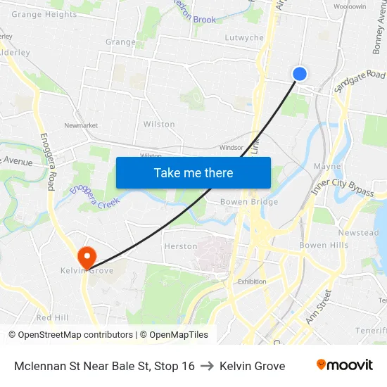 Mclennan St Near Bale St, Stop 16 to Kelvin Grove map