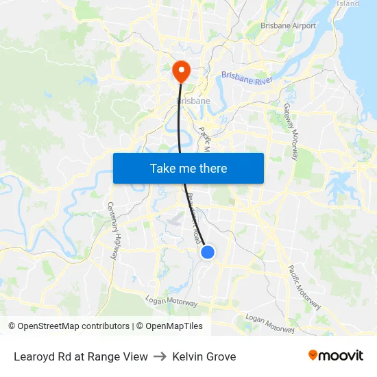 Learoyd Rd at Range View to Kelvin Grove map