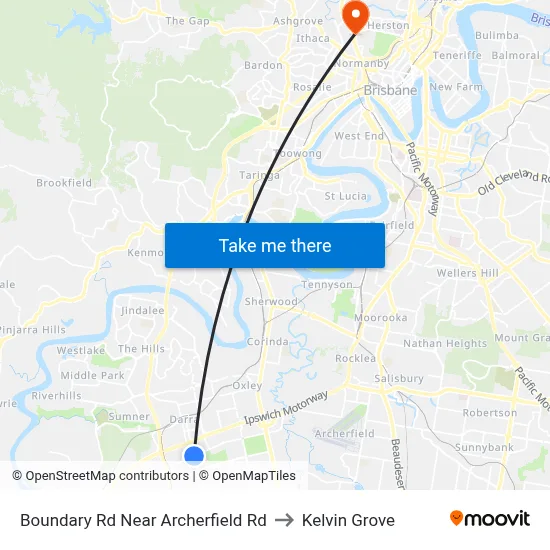 Boundary Rd Near Archerfield Rd to Kelvin Grove map