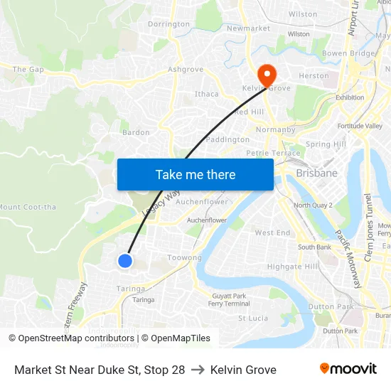 Market St Near Duke St, Stop 28 to Kelvin Grove map
